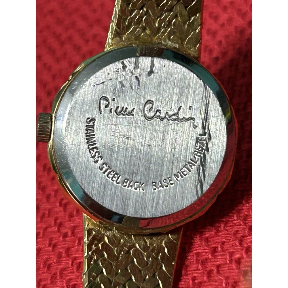 Vintage PIERRE CARDIN Designer Quartz Gold Plated Ladies Watch with Bracelet